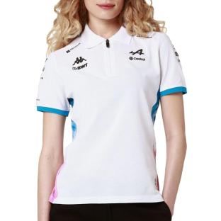 Polo Blanc/Turquoise Femme Kappa Adrew