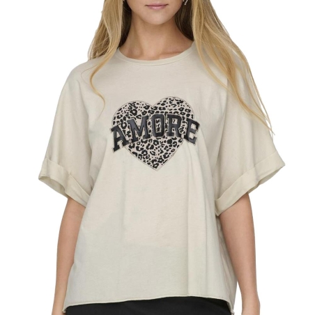 T-Shirt Beige Femme Only Lucy