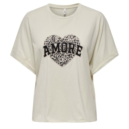 T-Shirt Beige Femme Only Lucy