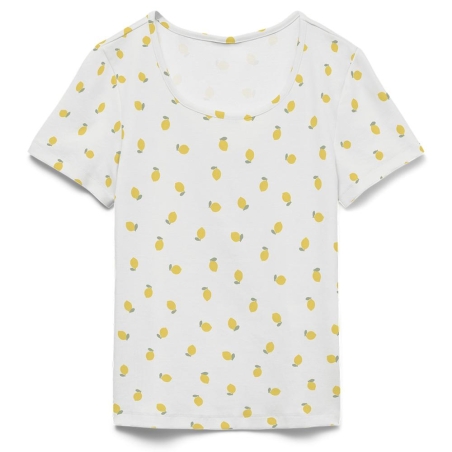 T-Shirt Blanc Femme Vero Moda Citrons