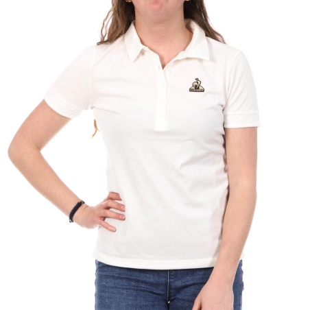 Polo Blanc Femme Le Coq Sportif Marshmallow