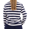 T-shirt Manches Longues Blanc/Marine Femme Dockers Boatneck