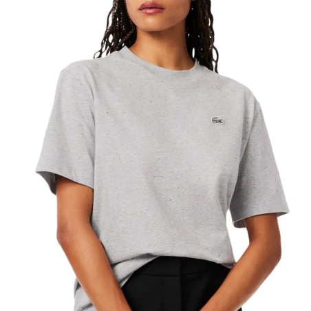 T-Shirt Gris Femme Lacoste T-shirt Relaxed Fit