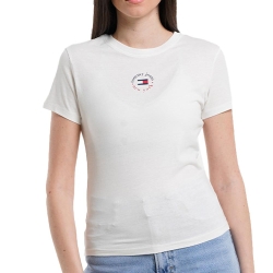 T-Shirt Blanc Femme Tommy Hilfiger Slim