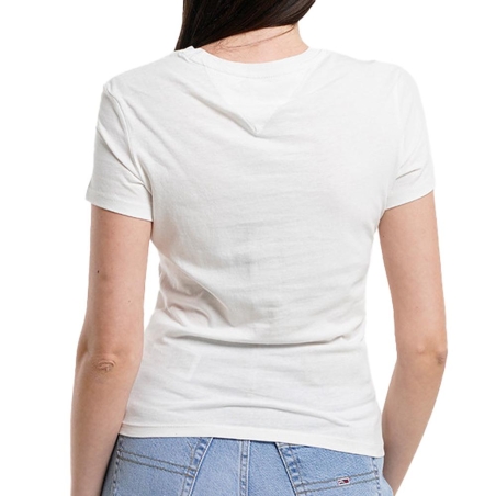 T-Shirt Blanc Femme Tommy Hilfiger Slim