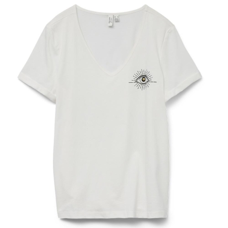 T-Shirt Blanc Femme Vero Moda Nicole