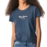 T-Shirt Gris/Bleu Femme Pepe jeans New Virginia