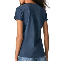 T-Shirt Gris/Bleu Femme Pepe jeans New Virginia