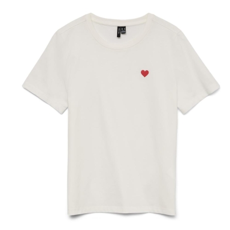 T-shirt Blanc Femme Vero Moda Folina