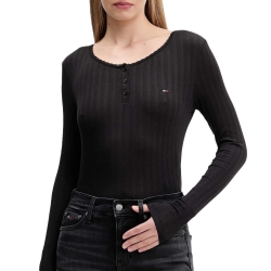 T-Shirt Manches Longues Noir Femme Tommy Hilfiger DW0DW21575