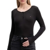 T-Shirt Manches Longues Noir Femme Tommy Hilfiger DW0DW21575