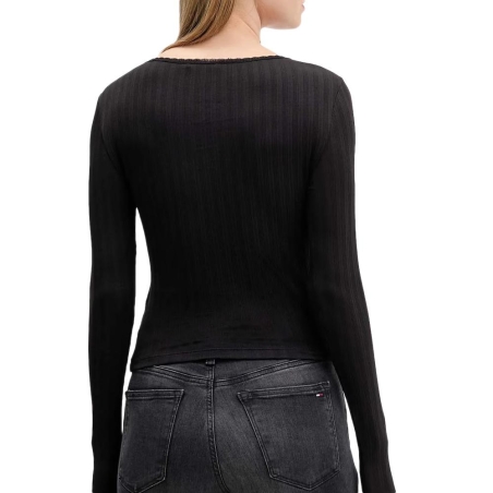 T-Shirt Manches Longues Noir Femme Tommy Hilfiger DW0DW21575