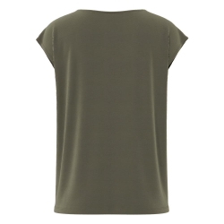 T-Shirt Kaki Femme Pieces Kamala