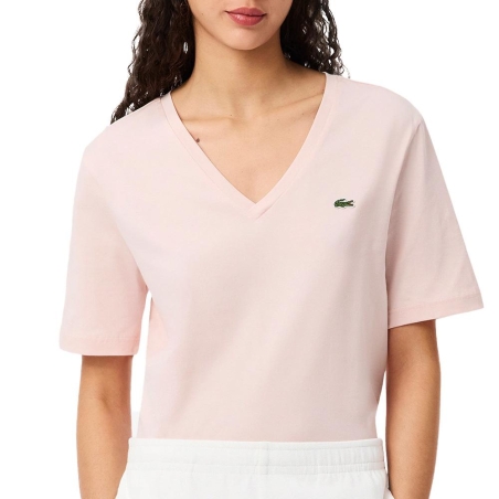 T-Shirt Rose Femme Lacoste Relaxed