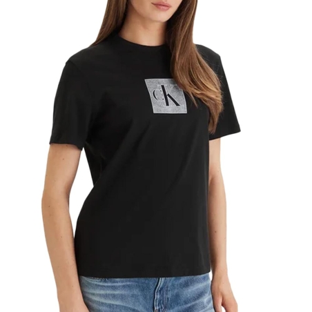 T-Shirt Noir Femme Calvin Klein Jeans Monog