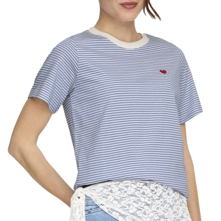 T-shirt Bleu/Rayures Femme JDY Pisa