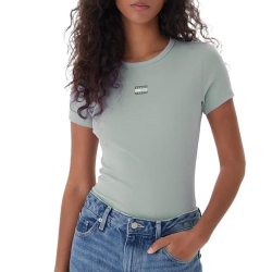 T-Shirt Vert Femme Tommy Hilfiger Badge