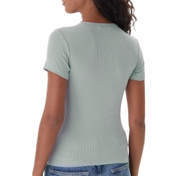 T-Shirt Vert Femme Tommy Hilfiger Badge