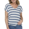 T-Shirt Blanc/Bleu Femme Only Life