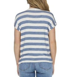 T-Shirt Blanc/Bleu Femme Only Life