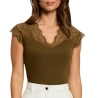 T-Shirt Kaki Femme Morgan Dentelle Deli