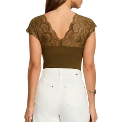 T-Shirt Kaki Femme Morgan Dentelle Deli