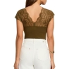 T-Shirt Kaki Femme Morgan Dentelle Deli
