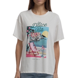 T-Shirt Blanc Femme Teddy Smith Positano