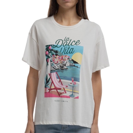 T-Shirt Blanc Femme Teddy Smith Positano