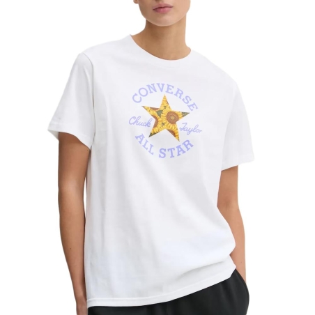T-shirt Blanc Femme Converse Florals