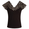 T-Shirt Noir Femme Morgan Dentelle