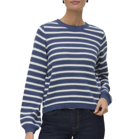 Pull Bleu/Blanc Femme Vero Moda Gorgeous