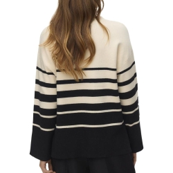 Pull Beige/Noir à rayures Femme Vero Moda Saba