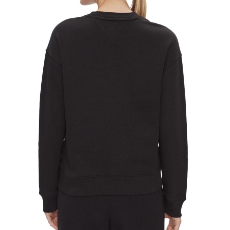 Sweat Noir Femme Tommy Hilfiger Badge Crew