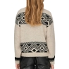 Pull Beige/Noir Femme Only Victoria