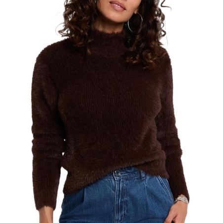 Pull Marron Femme Morgan Duveteuse