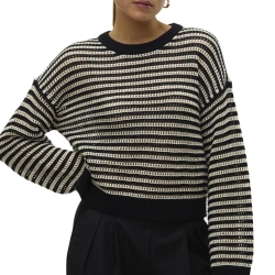 Pull Beige/Noir Femme Vero Moda Madera