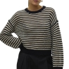 Pull Beige/Noir Femme Vero Moda Madera