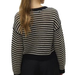 Pull Beige/Noir Femme Vero Moda Madera