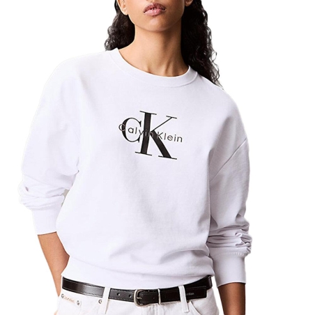 Sweat Blanc Femme Calvin Klein Jeans LV047B234G