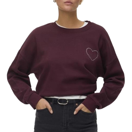 Sweat Bordeaux Femme Vero Moda Vmlotte Trina