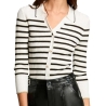 Gilet Rayures Ecru/Noir Femme Morgan MAEL