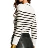 Gilet Rayures Ecru/Noir Femme Morgan MAEL