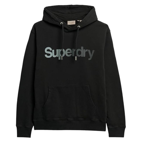 Sweat à Capuche Noir Femme Superdry Tonal Core