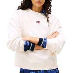 Sweat Blanc Femme Tommy Hilfiger Badge Crew