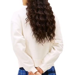 Sweat Blanc Femme Tommy Hilfiger Badge Crew