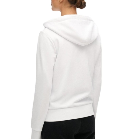 Sweat Blanc Femme Superdry Plain Zip Hood