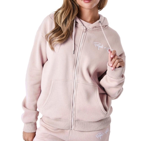 Sweat Zippé Rose Femme Project X Paris Basic Full Logo
