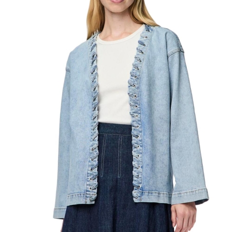 Veste en Jean Bleu Femme Pieces Fenda