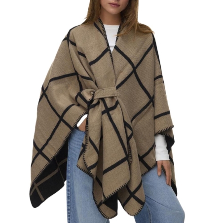 Poncho Marron/Noir Femme Vero Moda Fiona